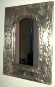 Mirror Frame with Clock and Vase