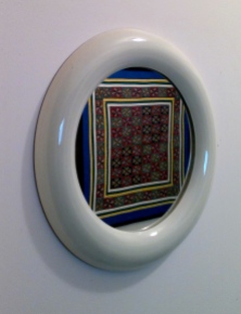 Square Thai Tapestry Reflected in Round Mirror